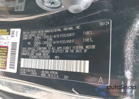 2025 Toyota Sienna Le из США, поврежденный, VIN 5TDKRKEC1SS226500